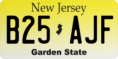 NJ license plate B25AJF