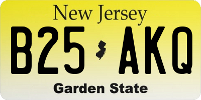 NJ license plate B25AKQ