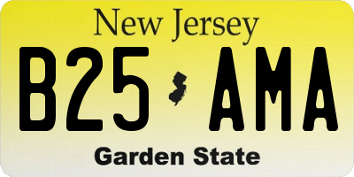 NJ license plate B25AMA
