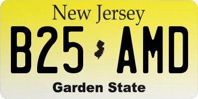 NJ license plate B25AMD