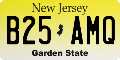NJ license plate B25AMQ