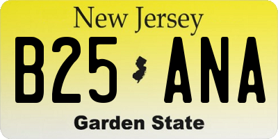 NJ license plate B25ANA