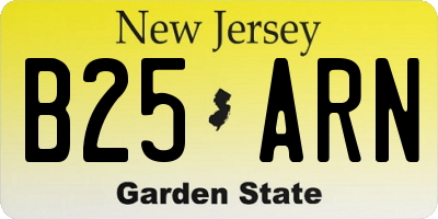 NJ license plate B25ARN