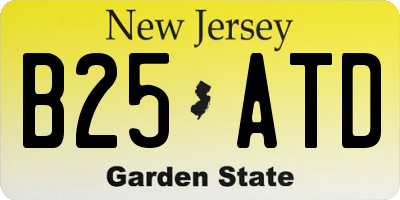NJ license plate B25ATD