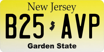 NJ license plate B25AVP