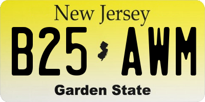 NJ license plate B25AWM
