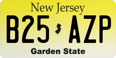NJ license plate B25AZP