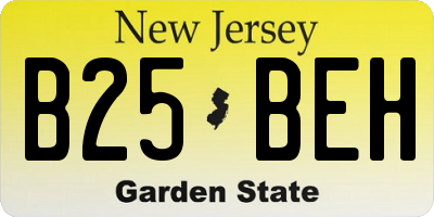 NJ license plate B25BEH