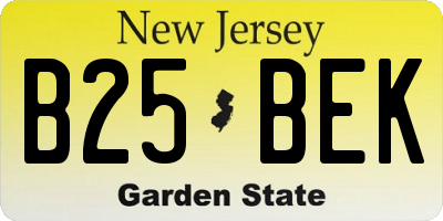 NJ license plate B25BEK