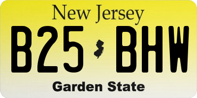 NJ license plate B25BHW
