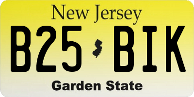NJ license plate B25BIK
