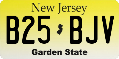 NJ license plate B25BJV