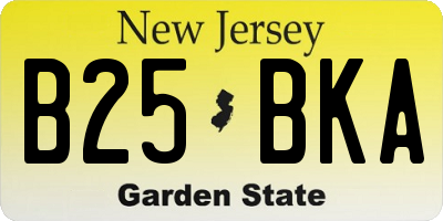 NJ license plate B25BKA