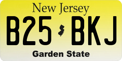 NJ license plate B25BKJ