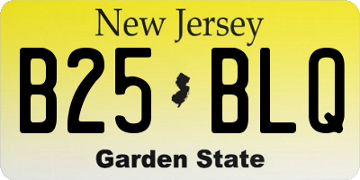 NJ license plate B25BLQ