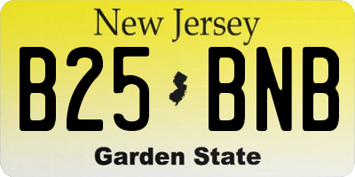 NJ license plate B25BNB