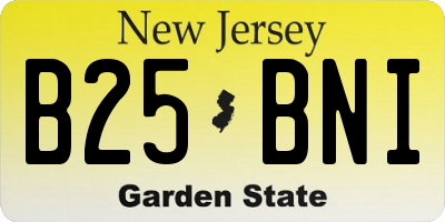 NJ license plate B25BNI