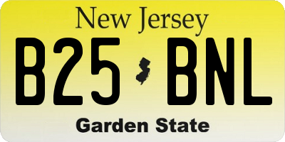 NJ license plate B25BNL