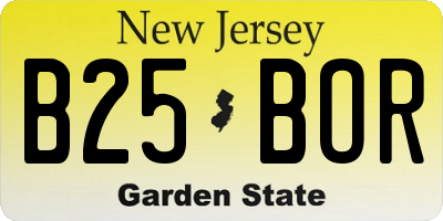 NJ license plate B25BOR