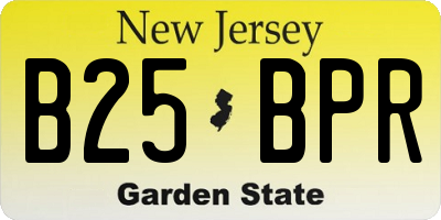 NJ license plate B25BPR