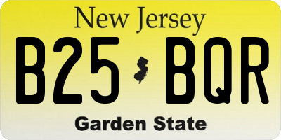 NJ license plate B25BQR