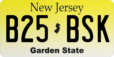 NJ license plate B25BSK