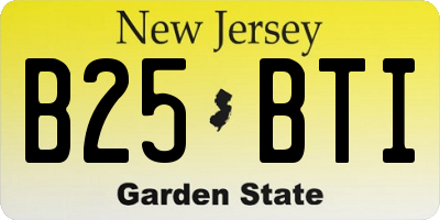 NJ license plate B25BTI