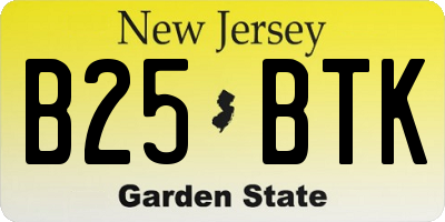 NJ license plate B25BTK