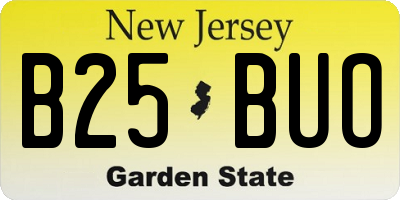 NJ license plate B25BUO