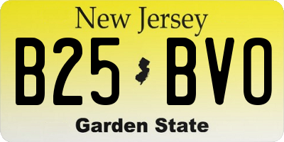 NJ license plate B25BVO