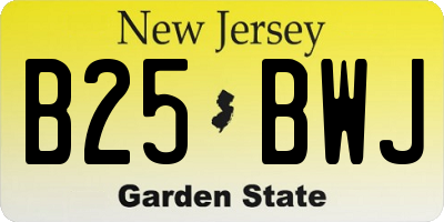 NJ license plate B25BWJ