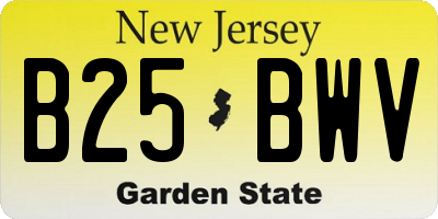 NJ license plate B25BWV