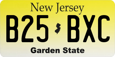 NJ license plate B25BXC