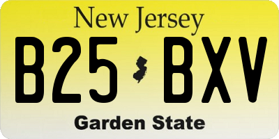 NJ license plate B25BXV