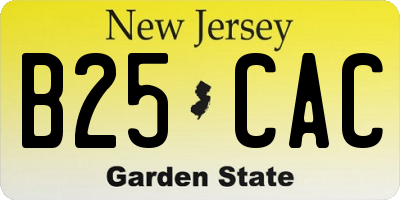 NJ license plate B25CAC