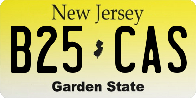 NJ license plate B25CAS