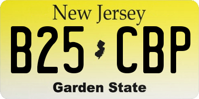 NJ license plate B25CBP