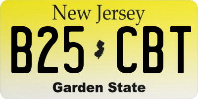 NJ license plate B25CBT