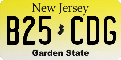 NJ license plate B25CDG