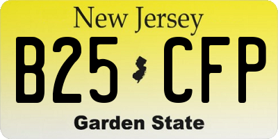 NJ license plate B25CFP