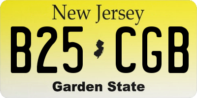 NJ license plate B25CGB