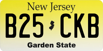 NJ license plate B25CKB