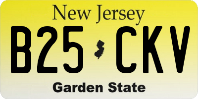 NJ license plate B25CKV
