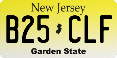 NJ license plate B25CLF