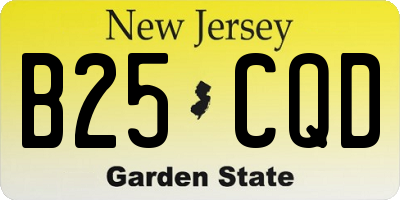 NJ license plate B25CQD
