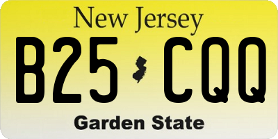 NJ license plate B25CQQ