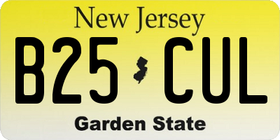 NJ license plate B25CUL
