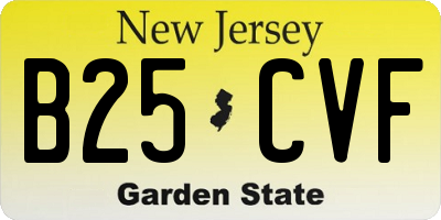 NJ license plate B25CVF