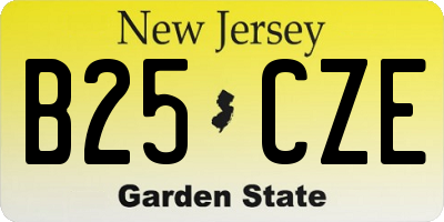 NJ license plate B25CZE