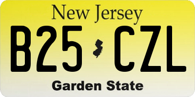 NJ license plate B25CZL